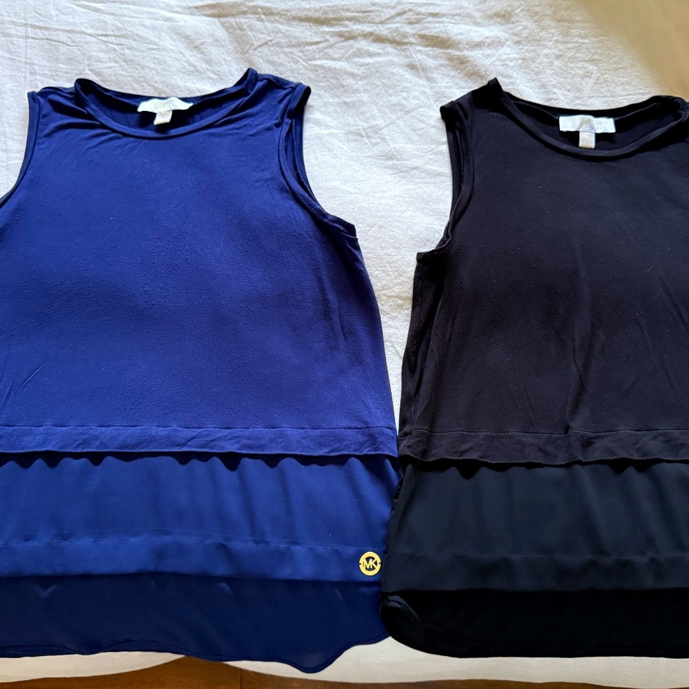 Michael Kors 2 x Cotton Sleveless shirts SZ Medium